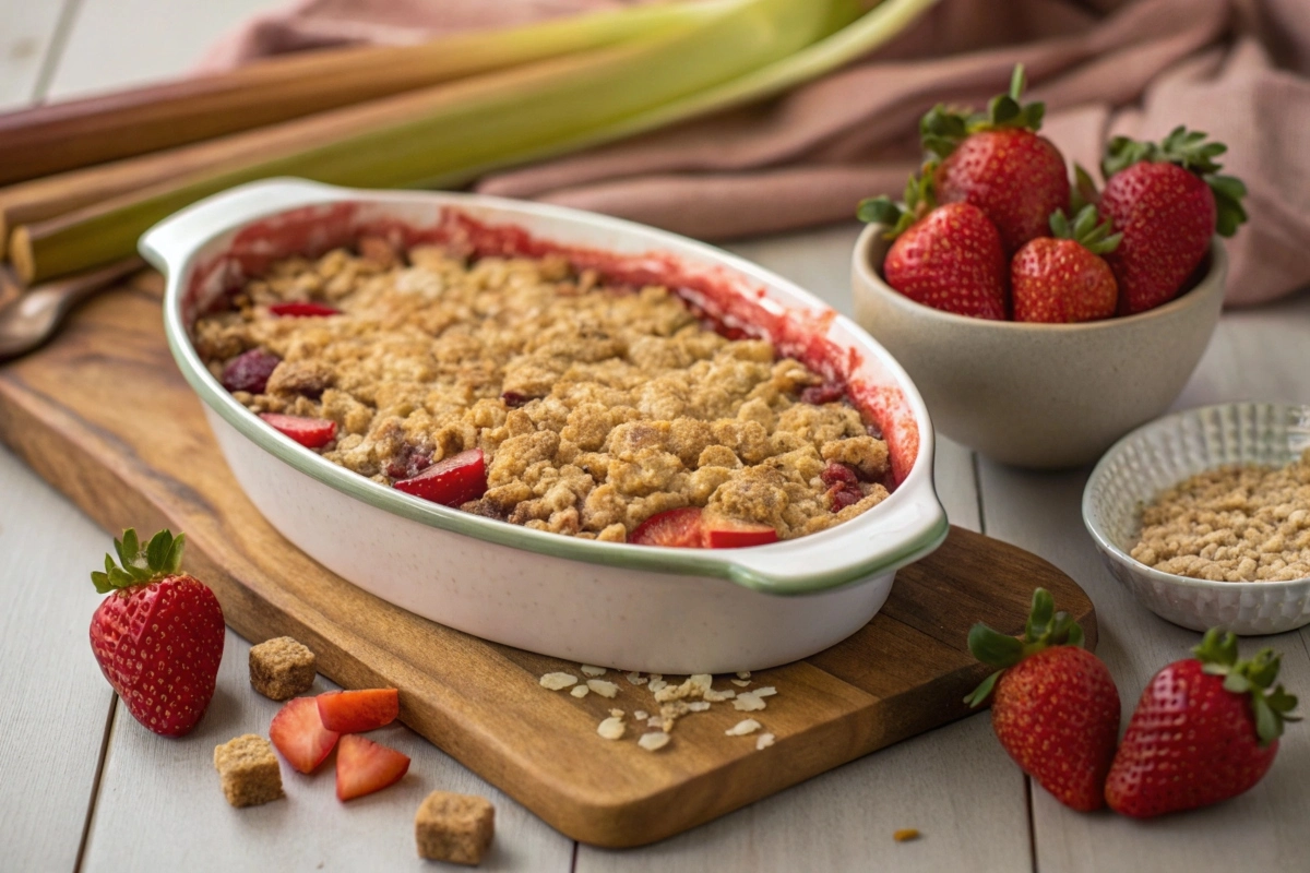 Rhubarb Strawberry Crisp