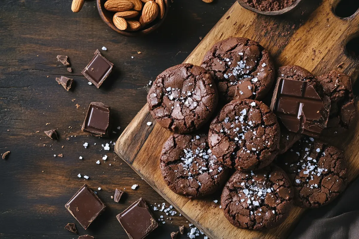 Almond Flour Chocolate Cookies with Sea Salt